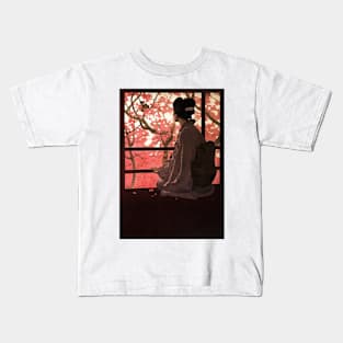 Japanese Opera Madama Butterfly Geisha Advertisement Art Kids T-Shirt